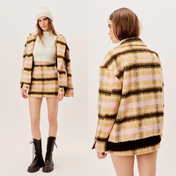 For Love And Lemons Jackets & Blazers - For Love & Lemons Rachel Plaid Jacket Multi Color